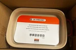 Le Creuset Heritage Stoneware Rectangular Dish W/ Platter Lid Cerise. Fixed Price $50.00.