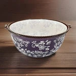 New Temptations By Tara Floral Lace Purple 4 Qt Bowl Handles 10.5X5.5. Fixed Price $29.99.