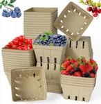 60 Pack Natural Pulp Fiber Berry Basket, Molded Produce Vented Kitchen Suppli.... Fixed Price $28.59.