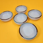 Dansk Mesa White Sand Bowls Set / 5 Soup Cereal Stoneware Pottery Ceramic Japan. Fixed Price $52.99.