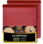 Casaware 2PC Large Flat Baking Cookie Sheet 12.5X14" Ceramic Non-stick Red Grani. Fixed Price $54.00.