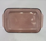 Pyrex Ribbed Glass Cranberry 13"L 9"W 2H" Rectangle Casserole Dish 3QT 233-S. Fixed Price $25.00.