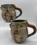 Gibson Glazed Stoneware Fox Shaped Large 20OZ Mug Cup Blue Brown *set Of 2*. Fixed Price $18.99.