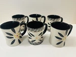 Set Temptations By Tara Old World Black & Vivid Coffee Mugs Stoneware 16 Oz. Fixed Price $54.00.