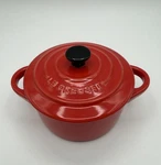 Le Creuset 10CM Mini Stoneware Round Cocotte Carmin Red 4" Dia X 2" Height. Fixed Price $16.07.
