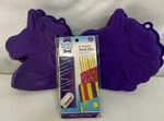 Lot Of 2 Baked W/love Unicorn Non-stick Silicone Baking Pan With Fondant Tools. Fixed Price $16.80.