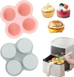 Reusable Silicone Air Fryer Egg Mold, 2 Pcs 4 Cavity Free Size, Pink,blue. Fixed Price $11.09.