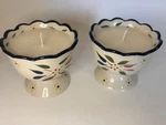 Set Of 2 Temptations Old World Confetti Footed Bowls Hand Poured Candles Ceramic. Fixed Price $35.00.