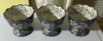 Set Of 3 Temp-tations Gray Floral Lace Pedestal Dessert Bowls.. Fixed Price $35.00.
