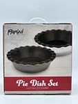 Parini Glazed Non-stick Stoneware Pie Dish Set Sealed Box. Fixed Price $18.95.