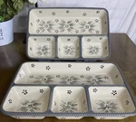 Set (2) Temptations By Tara Old World Gray Divided Dinner Tv Trays. Oven Safe. Fixed Price $45.00.