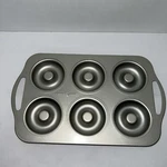 Nordic Ware Nonstick 6 Space Ring Donut Treat Baking Pan With Handles Silver. Fixed Price $8.00.