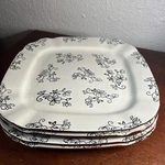 Temptations By Tara Dinner Plates Floral Lace Black Set Of 4 Square Scalloped. Fixed Price $45.00.