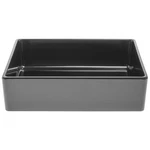 Hubert Food Pan 1/2 Size Black Melamine - 10" X 12" W 3". Fixed Price $57.39.