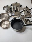 Vtg Farberware Cookware Set 16 Piece Stainless Steel Pots Pans. Fixed Price $159.99.