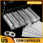 100X Coin Holder Capsule Case 30MM Clear For Penny Quarter Dollar W/ Storage Box. Fixed Price $10.99.