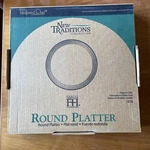 Pampered Chef Round Platter New Traditions Glazed Ivory #1318 Nib. Fixed Price $24.95.