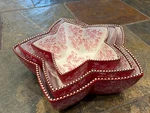 Temp-tations Red Floral Lace Star Shaped Serving Bowl Set 1, 2 & 3QT. Fixed Price $49.90.