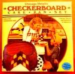 Chicago Metallic Cecker Board Round Cake Set Non-stick Three 9"BAKING. Fixed Price $10.21.