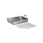 Tramontina 13.5INCH Stainless Steel Roasting Pan With Rack, Turkey Roaster For. Fixed Price $60.62.
