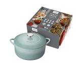 Denby Pavilion 26CM Round Cast Iron Casserole With Lid Blue Cookware New. Fixed Price $74.75.