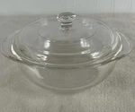 Vintage Pyrex # 022 1 Qt Clear Glass Round Covered Casserole Baking Dish & Lid. Fixed Price $13.99.