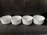 Fiddle + Fern Round Ramekins Porcelain 4 Pcs Bowls Waffle Design. Fixed Price $14.95.