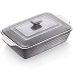 Lovecasa 4.5 Quart Ceramic Casserole Dish With Lid, 9X13 Baking For Grey. Fixed Price $79.04.