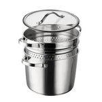 Tramontina 8QT Stainless Steel Tri-ply Base Multicooker Pot With Pasta Insert. Fixed Price $89.99.