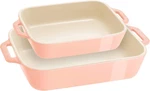 Staub Ceramic 2-PC Rectangular Baking Dish Set Macaron Pastel Pink. Fixed Price $108.99.
