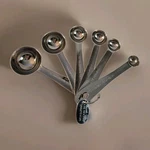 Paderno 18/10 Stainless Steel 6 Piece Measuring Spoon Set W/ring. Fixed Price $24.95.