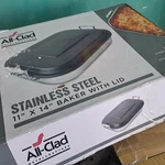 All Clad Rectangle Lasagna Baking Pan With Lid 11X14. Fixed Price $72.99.