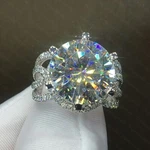 2.75 Tcw Round Moissanite Unique Engagement Ring 14K White Gold Plated. Fixed Price $202.84.