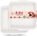 8 X Inch Silicone Square Brownie Cake Pan With Metal Reinforced Frame Set Of 2. Fixed Price $32.99.