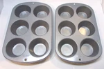 Pair Excellent Preowned Wilton Non-stick Steel 6 Jumbo Muffin Cupcake Pans 9X13. Fixed Price $35.00.