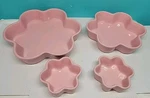 Chantal Stoneware Pink Flower Shaped Baking Dishes Sizes 93-DA12/DA22/DA28. Fixed Price $45.00.