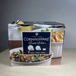 Corningware French White 7-PC Ceramic Bakeware Set With Lids. Fixed Price $60.00.
