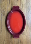 Le Creuset Stoneware Serving Platter Tray Lid - Cerise Euc 16 X 10 1.5 Inches. Fixed Price $79.99.