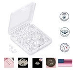 Easy-to-use Clear Silicone Earring Back Pads With Handy Case, 4MM, Set Of 300. Fixed Price $9.56.