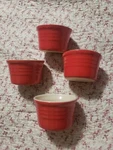 Le Cruset Of Stoneware Red Ramekin Lot (12-34) 2"H X 3"D. Fixed Price $51.74.