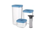 Berghoff Leo 4-PIECE Vacuum Food Container Set- Blue. Fixed Price $41.99.