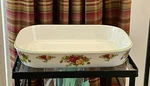Royal Albert Old Country Roses Lasagna Baking Dish Pan 9.5"X12". Fixed Price $59.95.
