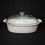 Corning Ware F-14-B French White Liter Oval Roaster And Casserole Dish, W/ Lid. Fixed Price $49.99.