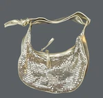 1980S Gold Sequin Mesh Evening Bag Shoulder Retro Glam JJ4180. Fixed Price $25.00.