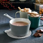 Pampered Chef Enameled Cast Iron Milk Small Pot Saucepan Gray Quart 100630. Fixed Price $40.00.