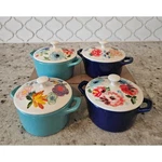 Pioneer Woman Celia Ceramic Mini Casserole Dishes Floral Set Of Four 8.7 Oz. Fixed Price $29.99.