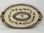 Temptations By Tara Old World Harvest Leaves Oval Serving Platter 18.5X11 New. Fixed Price $24.97.