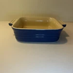 Creuset Square 6X6 Dark Blue Enameled Stoneware Baking Casserole Dish 10-21. Fixed Price $26.99.