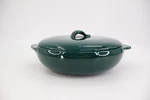Vintage Green Ceramic Covered Casserole Dish Mid Century Modern Cookware. Fixed Price $19.95.