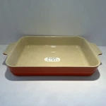 Le Creuset Carmin Stoneware Rectangular Dish 4QT 32CM 9X13" Red Cherry Chili. Fixed Price $54.95.